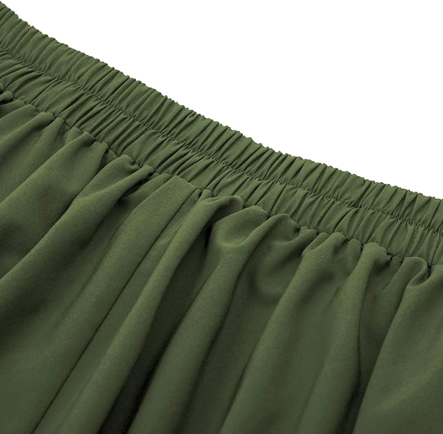 Maxi Solid Skirt for Women High Waisted A-Line Pleated Skirts Elastic Knee Length Casual Flowy Swing Flared Skirt
