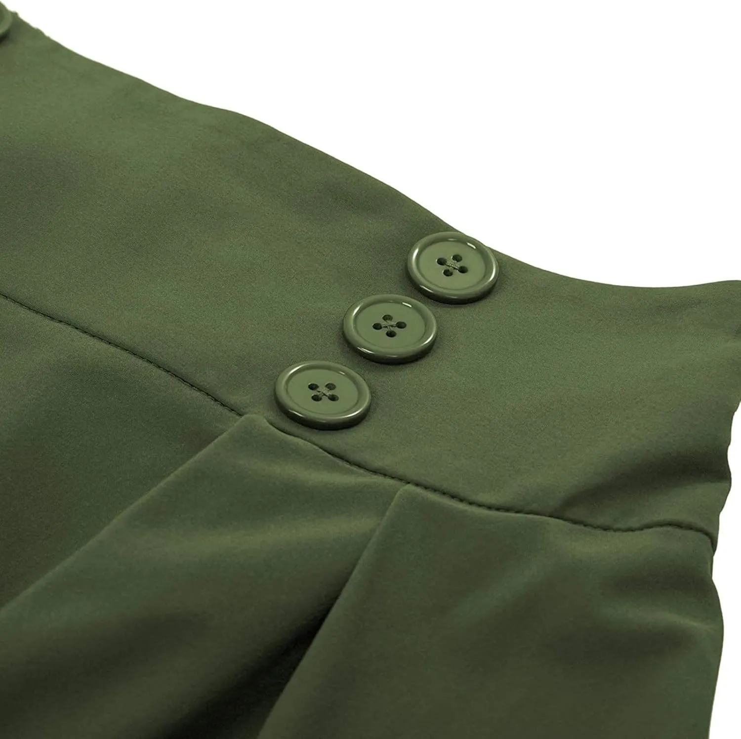 Maxi Solid Skirt for Women High Waisted A-Line Pleated Skirts Elastic Knee Length Casual Flowy Swing Flared Skirt