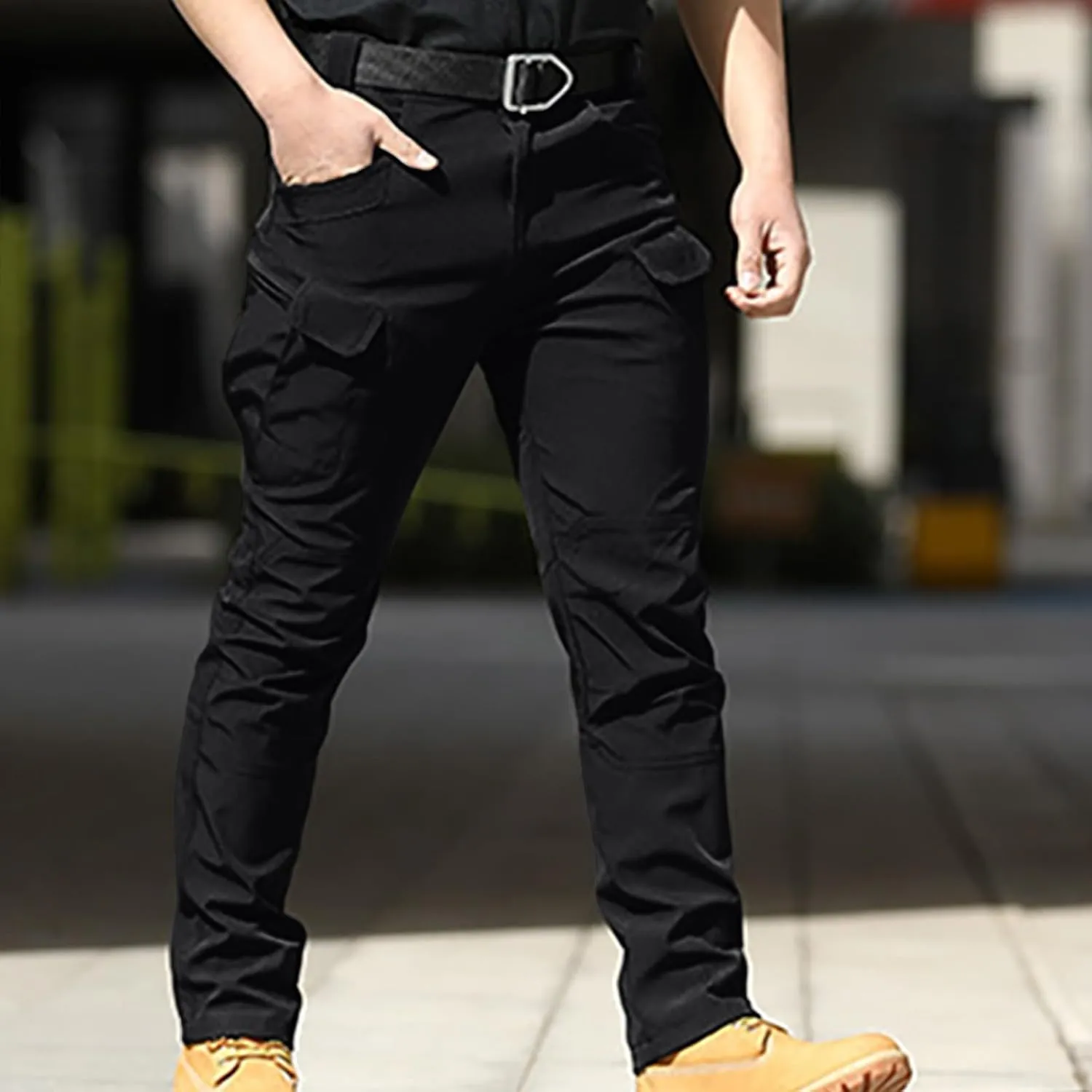 Men Cargo Pants Big and Tall Outdoor Lightweight Tactical Pants Work Hiking Trouser Style Joggers with Pockets