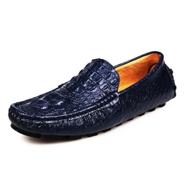 Men Crocodile Pattern Casual Leather Shoes
