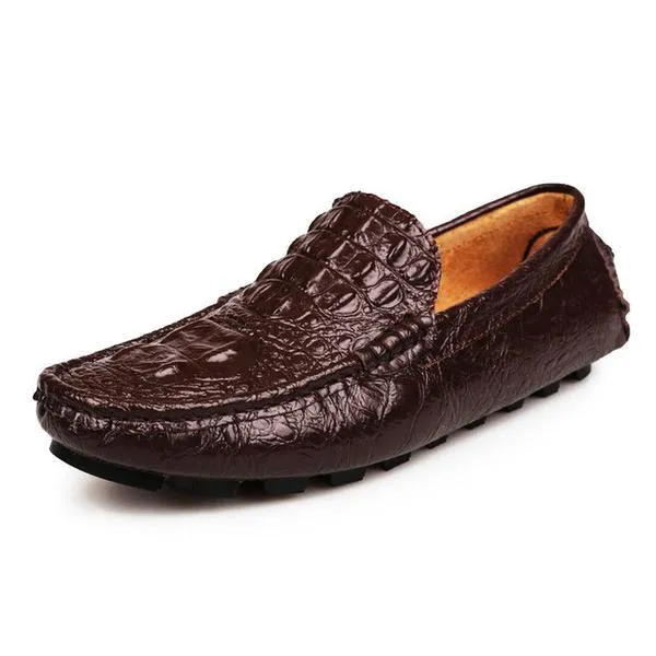 Men Crocodile Pattern Casual Leather Shoes