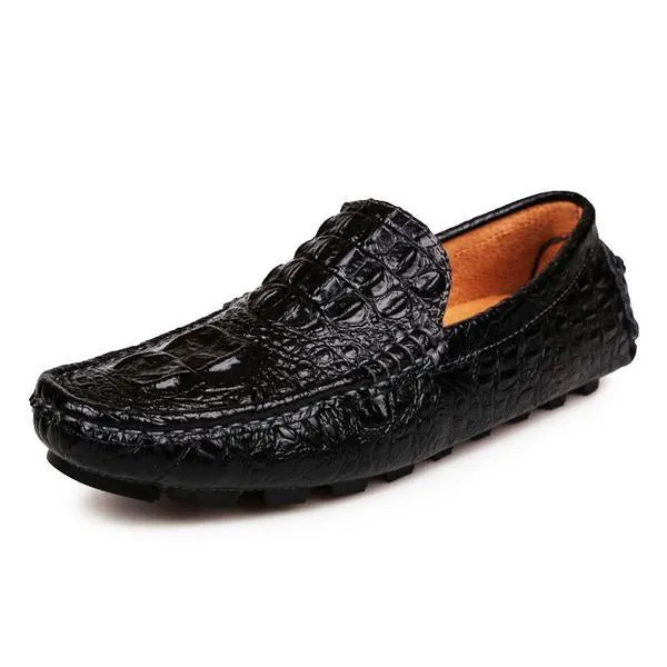 Men Crocodile Pattern Casual Leather Shoes
