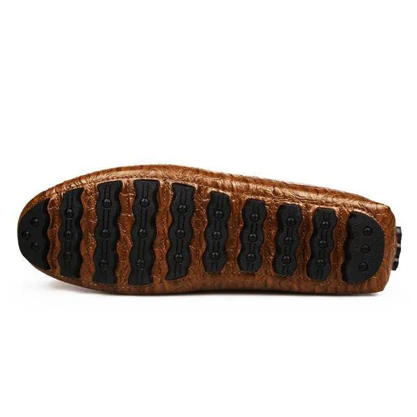 Men Crocodile Pattern Casual Leather Shoes
