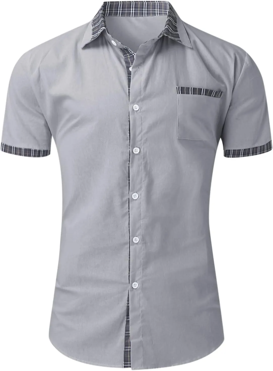 Men Linen Cuban Guayabera Shirt Short Sleeve Button Down Striped Shirts Casual 2025 Summer Beach Tops with Pockets
