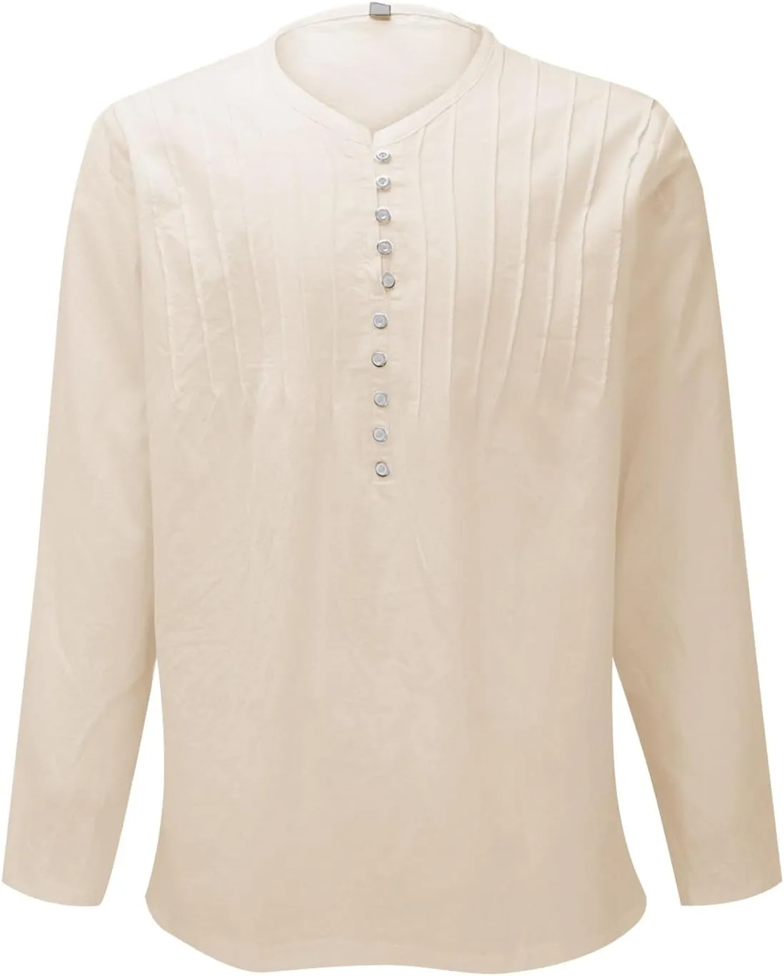 Mens 2024 Cotton and Linen Shirt Summer Outdoor Active Holiday Beach Tops Quarter Cuff Button Long Sleeve Casual Loose Shirts