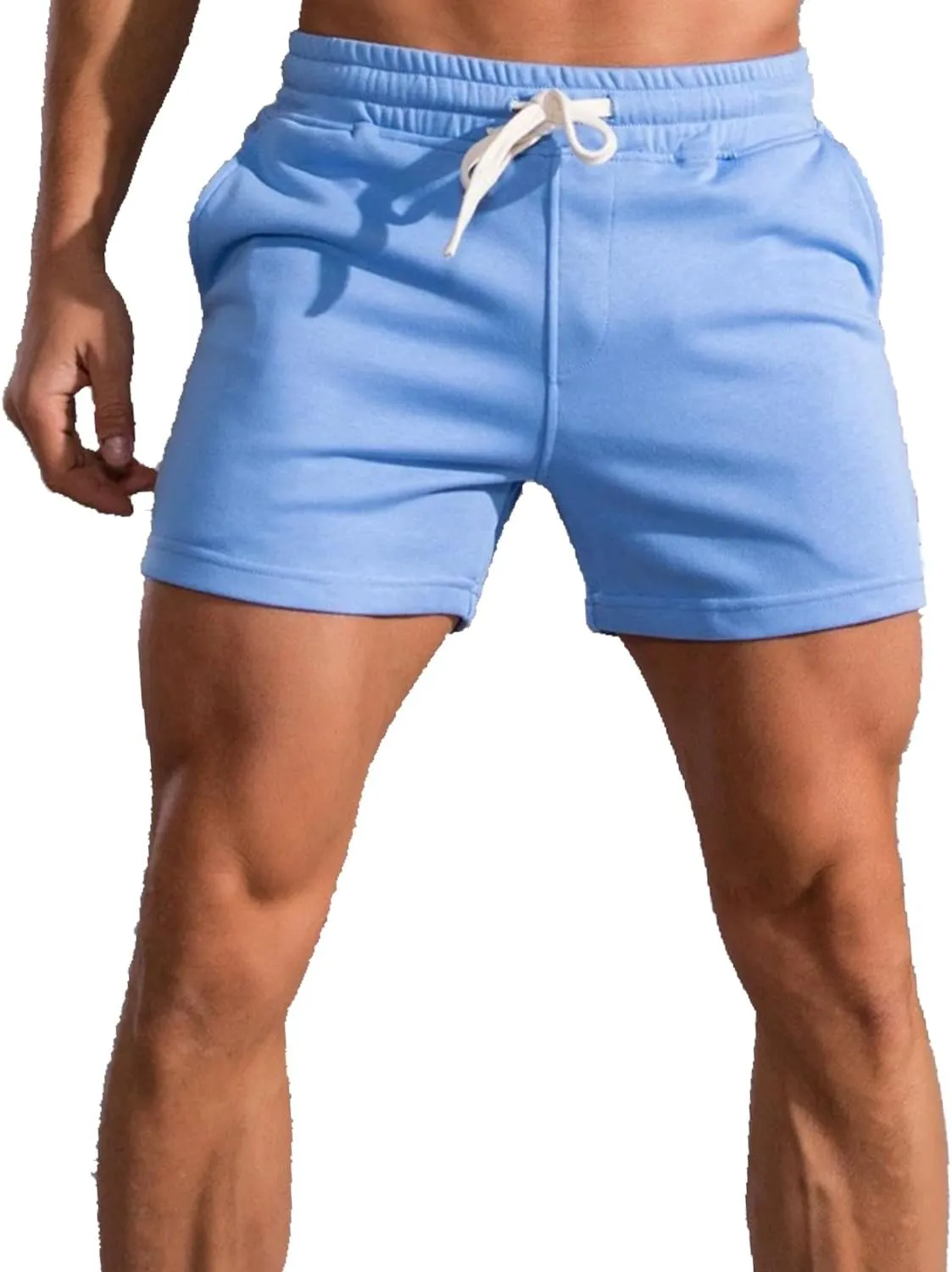 Mens 5.5 Inch Sweat Shorts Mens Athletic Gym Shorts 5 Inch Inseam Cotton Shorts for Men Gym Shorts with Pockets