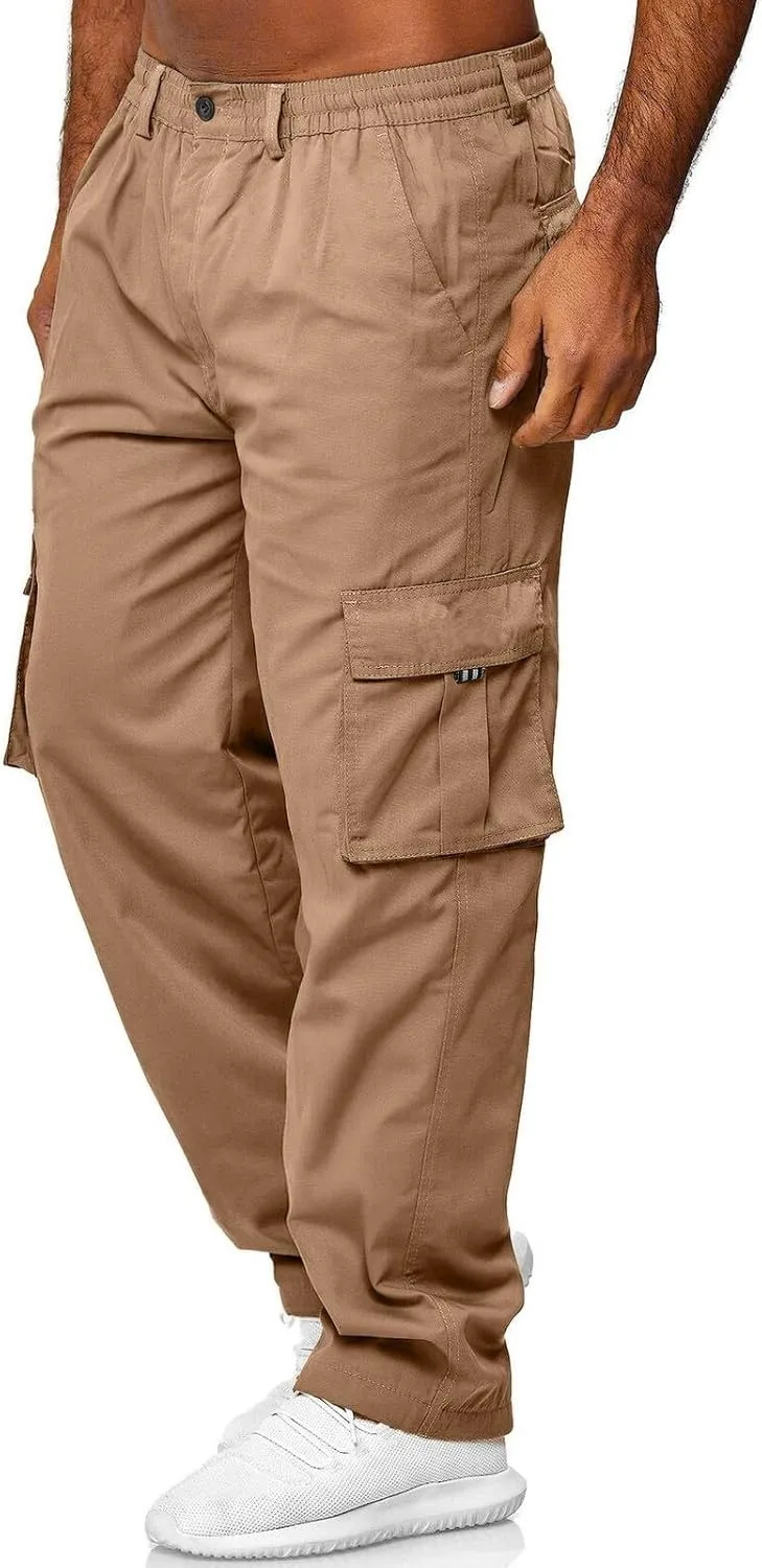 Men's Active Athletic Casual Tricot Color Pants Men's Overalls Drawstring Pants Men's Running Tactical Sweatpants