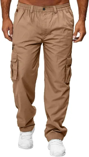 Men's Active Athletic Casual Tricot Color Pants Men's Overalls Drawstring Pants Men's Running Tactical Sweatpants