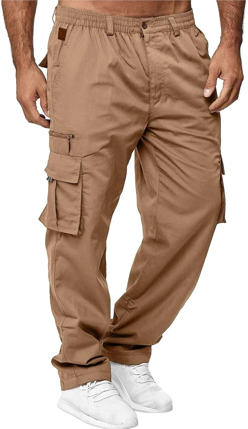 Men's Active Athletic Casual Tricot Color Pants Men's Overalls Drawstring Pants Men's Running Tactical Sweatpants