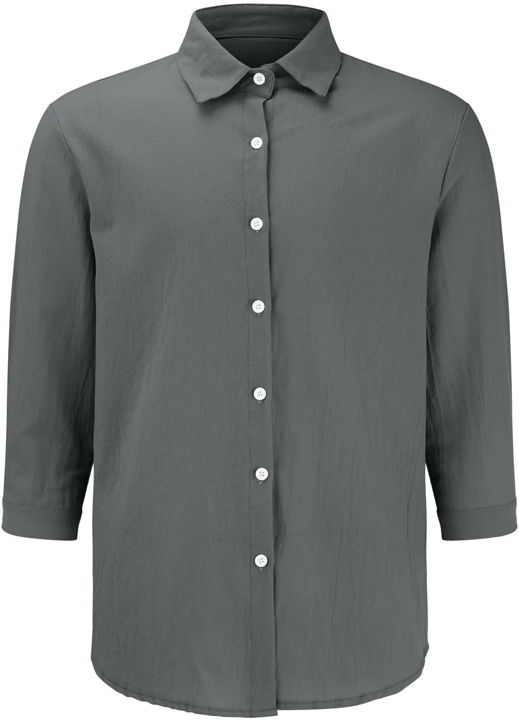 Mens Button Down Linen Shirts Long Sleeve Casual Collared Untucked Shirt Thin Drying Fit Hawaiian Tropical Beach Tops