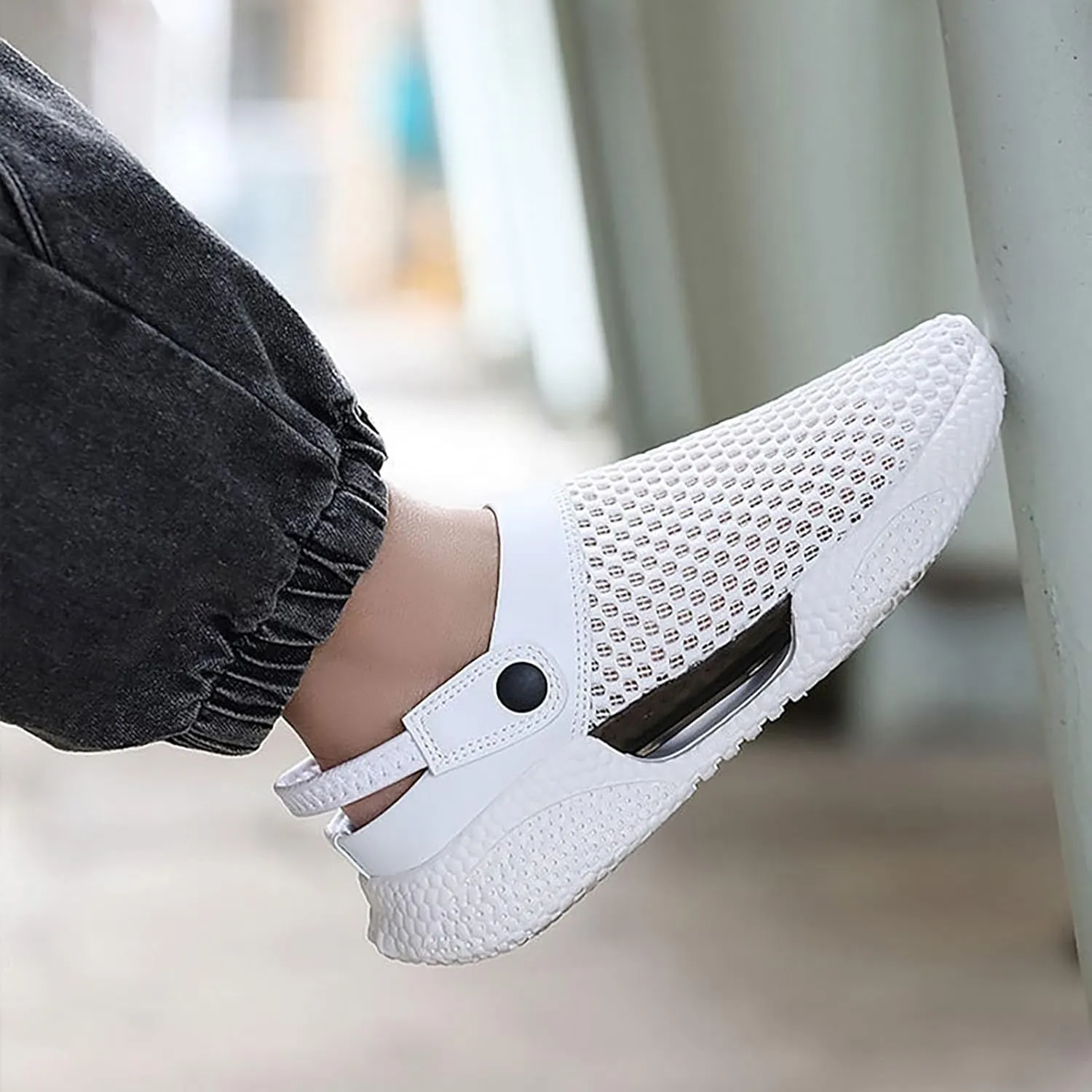 Men's Casual Mesh Shoes Non Slip Breathable Sports Hiking Sneaker Travel Leather Sandals for Summer Outdoor
