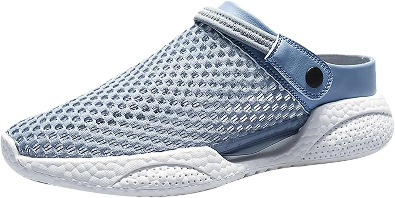 Men's Casual Mesh Shoes Non Slip Breathable Sports Hiking Sneaker Travel Leather Sandals for Summer Outdoor