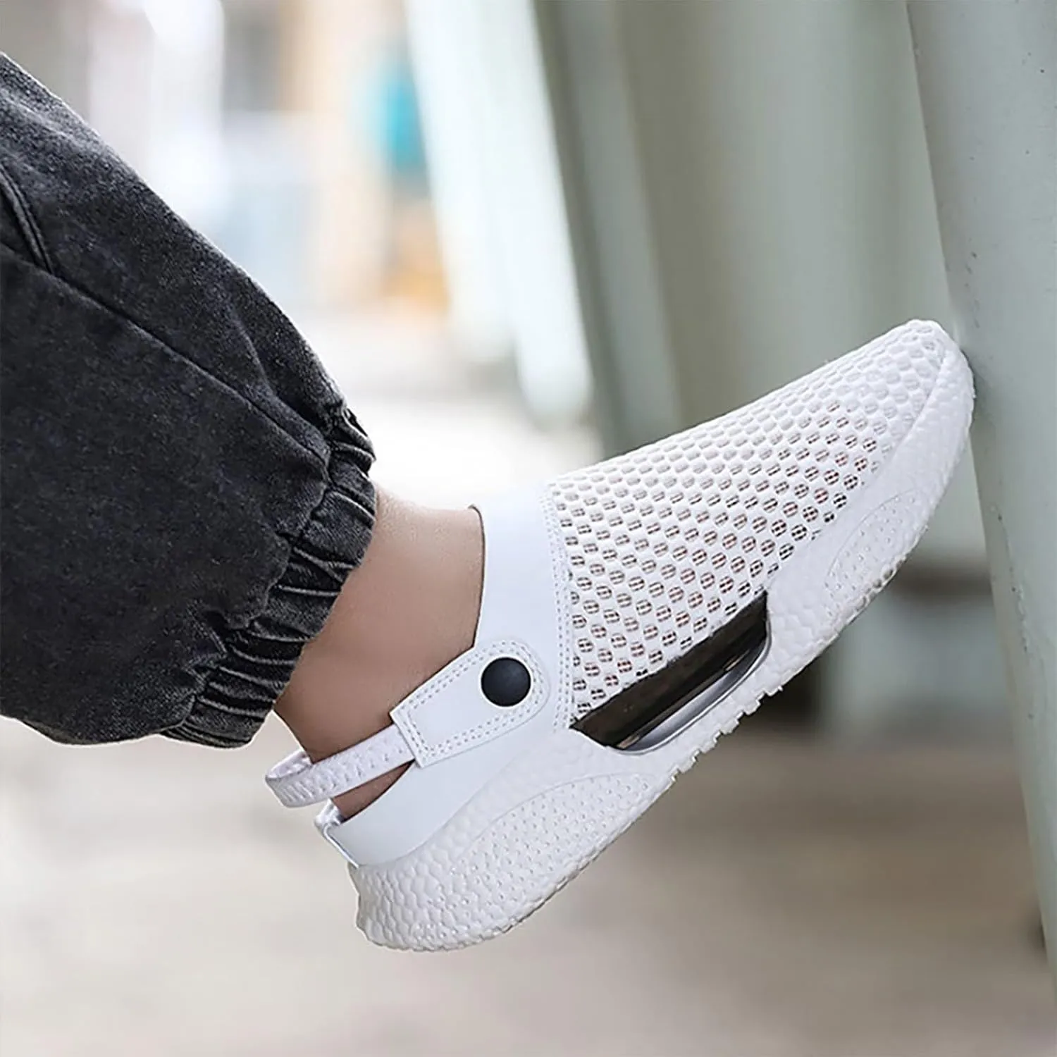 Men's Casual Mesh Shoes Non Slip Breathable Sports Hiking Sneaker Travel Leather Sandals for Summer Outdoor