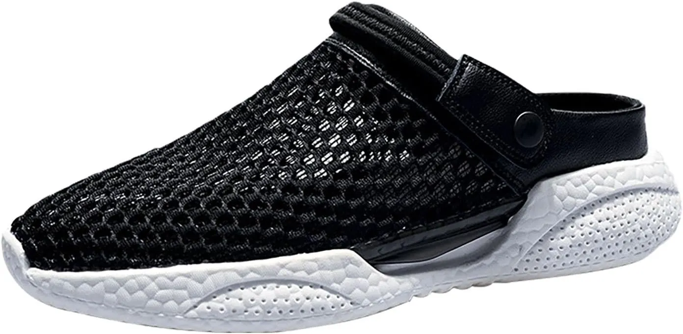Men's Casual Mesh Shoes Non Slip Breathable Sports Hiking Sneaker Travel Leather Sandals for Summer Outdoor