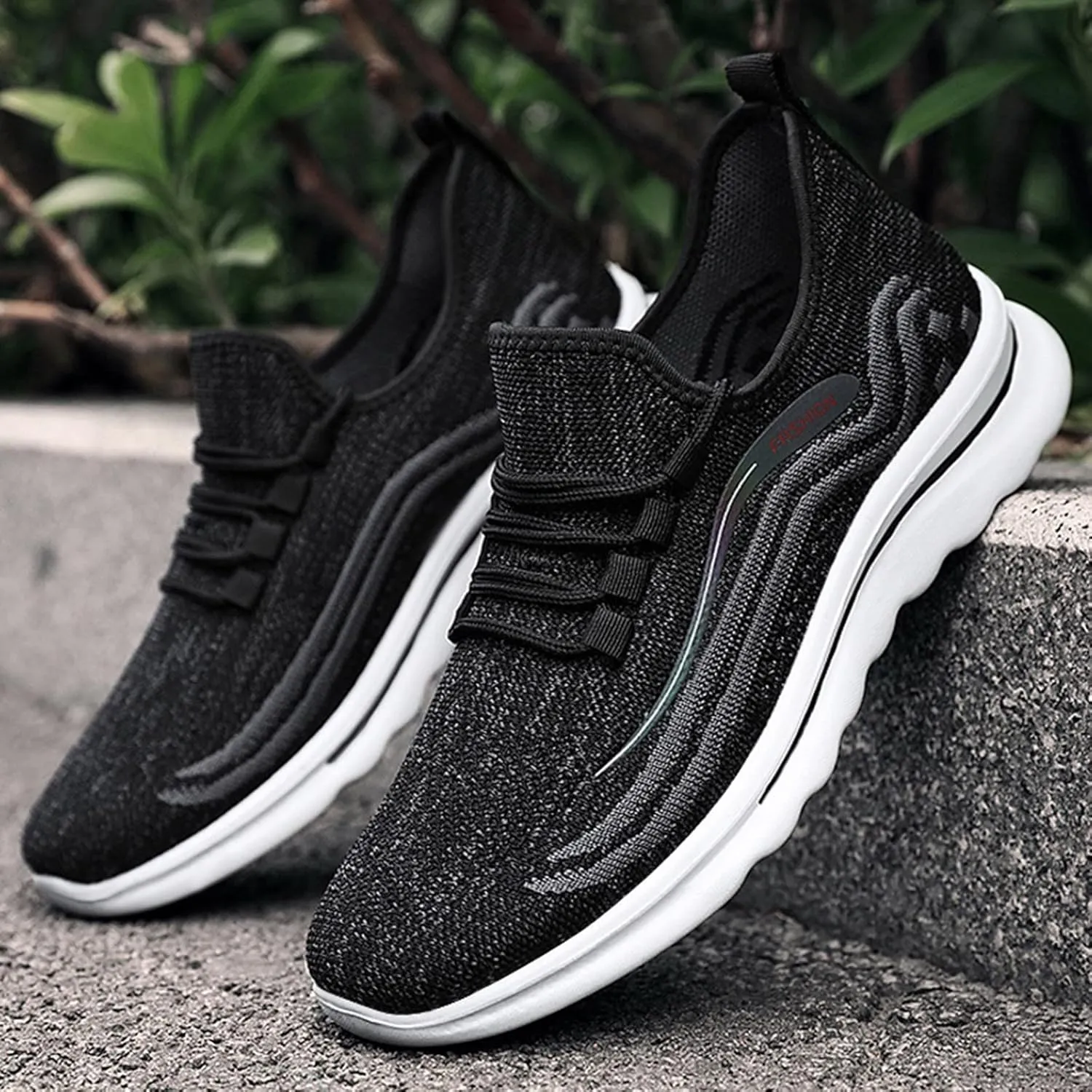 Men's Fashion Sneakers Sneakers for Men Men's Supportive Running Shoes Athletic on Shoes Men Hands Free Slip On Sneaker White Tennis