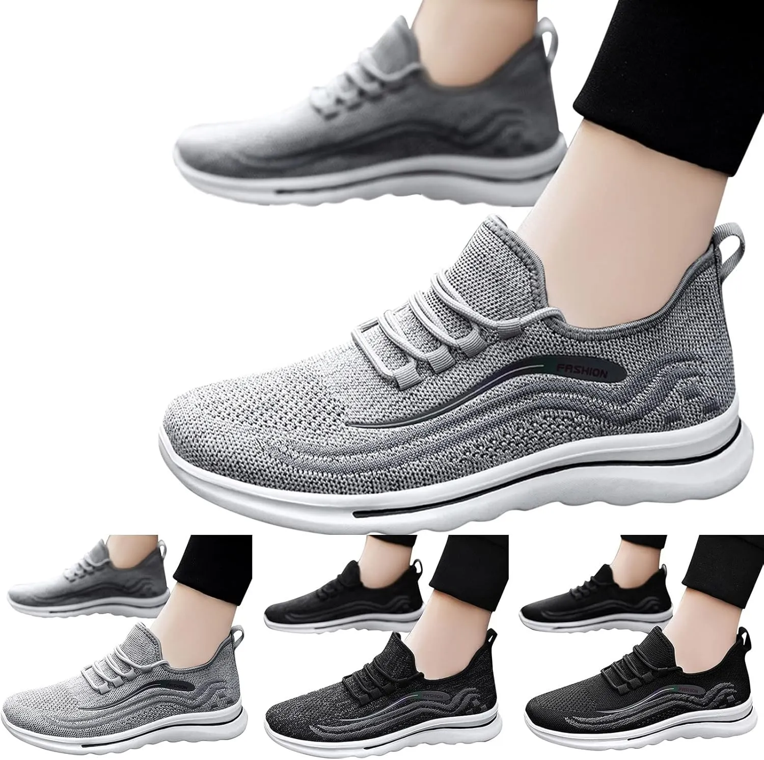 Men's Fashion Sneakers Sneakers for Men Men's Supportive Running Shoes Athletic on Shoes Men Hands Free Slip On Sneaker White Tennis