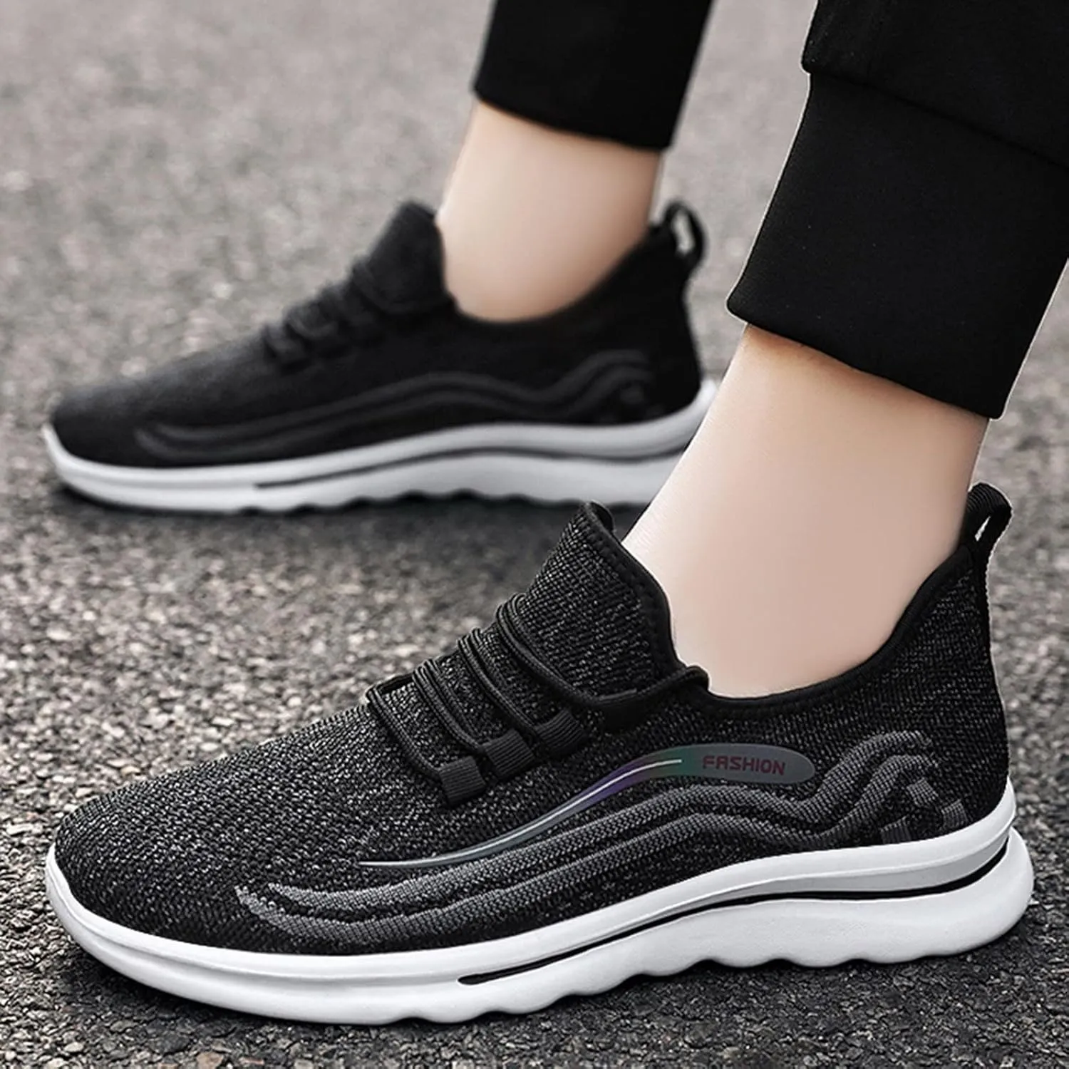 Men's Fashion Sneakers Sneakers for Men Men's Supportive Running Shoes Athletic on Shoes Men Hands Free Slip On Sneaker White Tennis