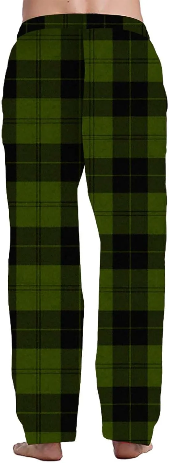 Men's Fleece Jogger Pant Men's Spring Summer Autumn and Winter Classic Fashion Leggings Plaid Wash Cotton Workout