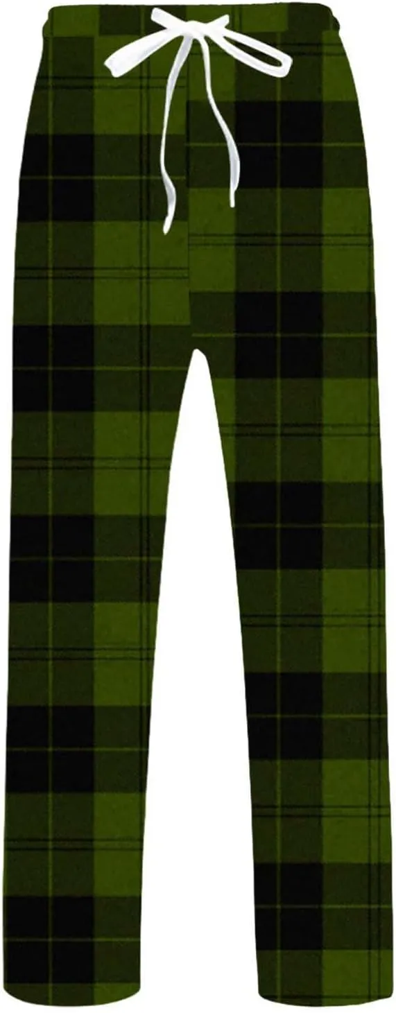 Men's Fleece Jogger Pant Men's Spring Summer Autumn and Winter Classic Fashion Leggings Plaid Wash Cotton Workout