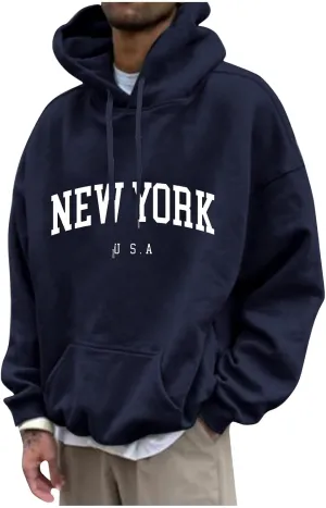 Men's Graphic Hoodies Letter Print Techwear Y2k Hoodie Long Sleeve Streetwear Unisex Casual Hoodies, M-3XL