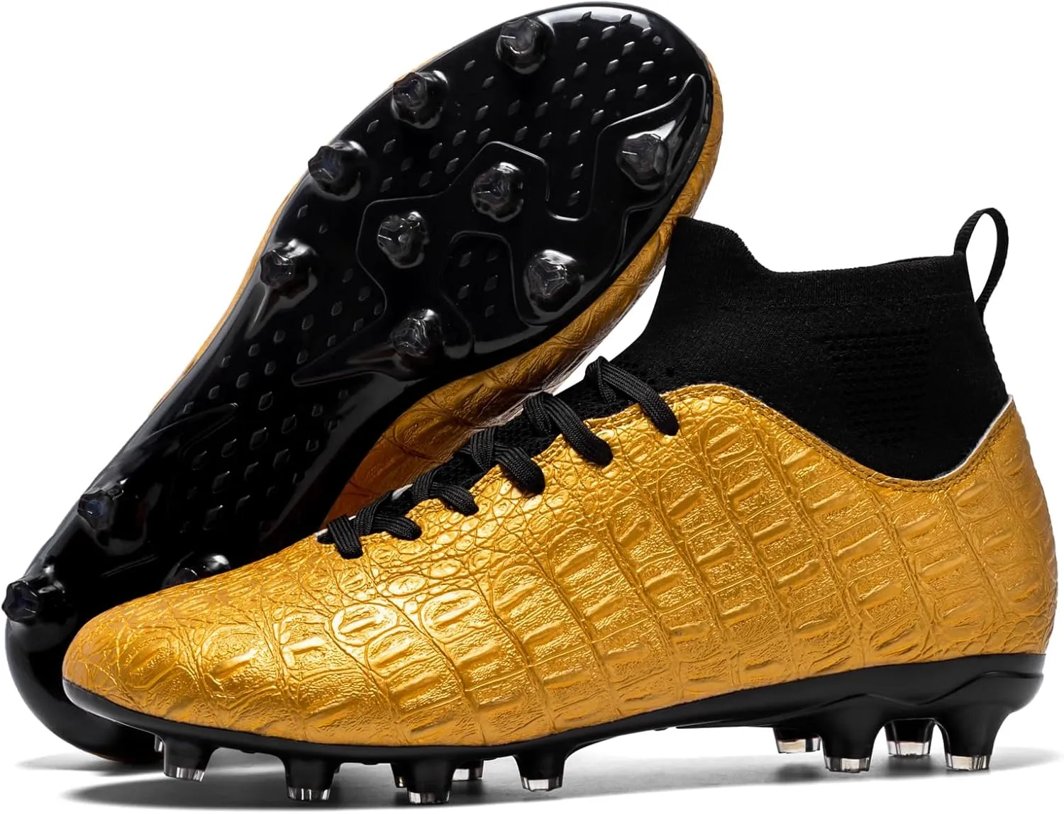 Men's High-Top Soccer Cleats for Youth & Kids  Lightweight Football Cleats for Firm Ground & Turf  Durable Training Futsal Shoes, Athletic Boys' Football Shoes for Indoor & Outdoor Play