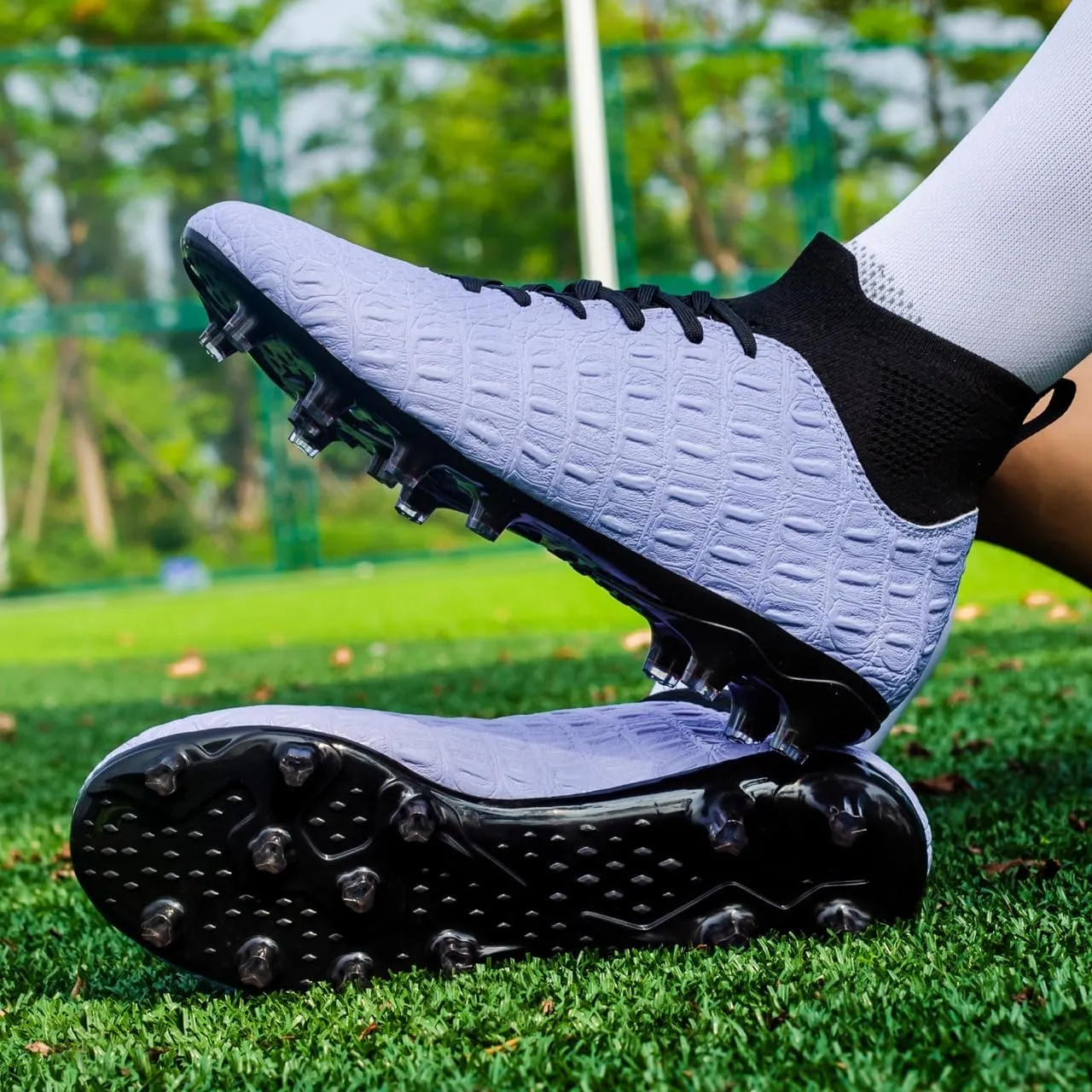 Men's High-Top Soccer Cleats for Youth & Kids  Lightweight Football Cleats for Firm Ground & Turf  Durable Training Futsal Shoes, Athletic Boys' Football Shoes for Indoor & Outdoor Play