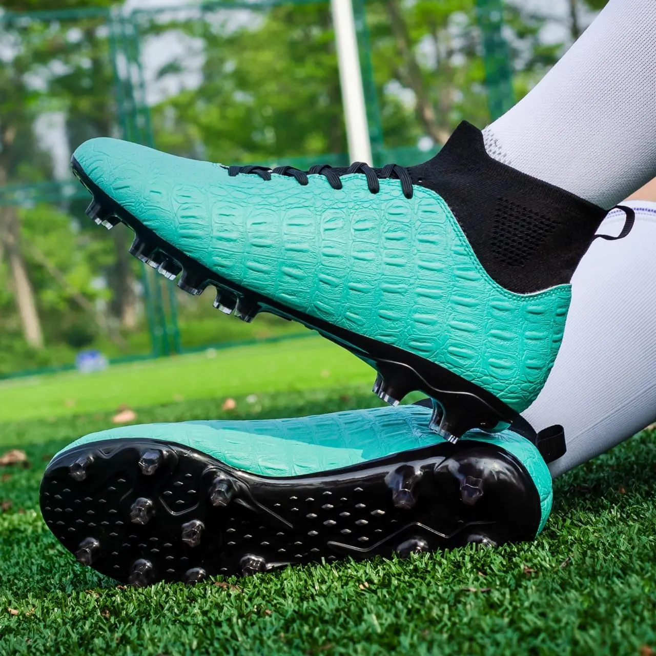 Men's High-Top Soccer Cleats for Youth & Kids  Lightweight Football Cleats for Firm Ground & Turf  Durable Training Futsal Shoes, Athletic Boys' Football Shoes for Indoor & Outdoor Play