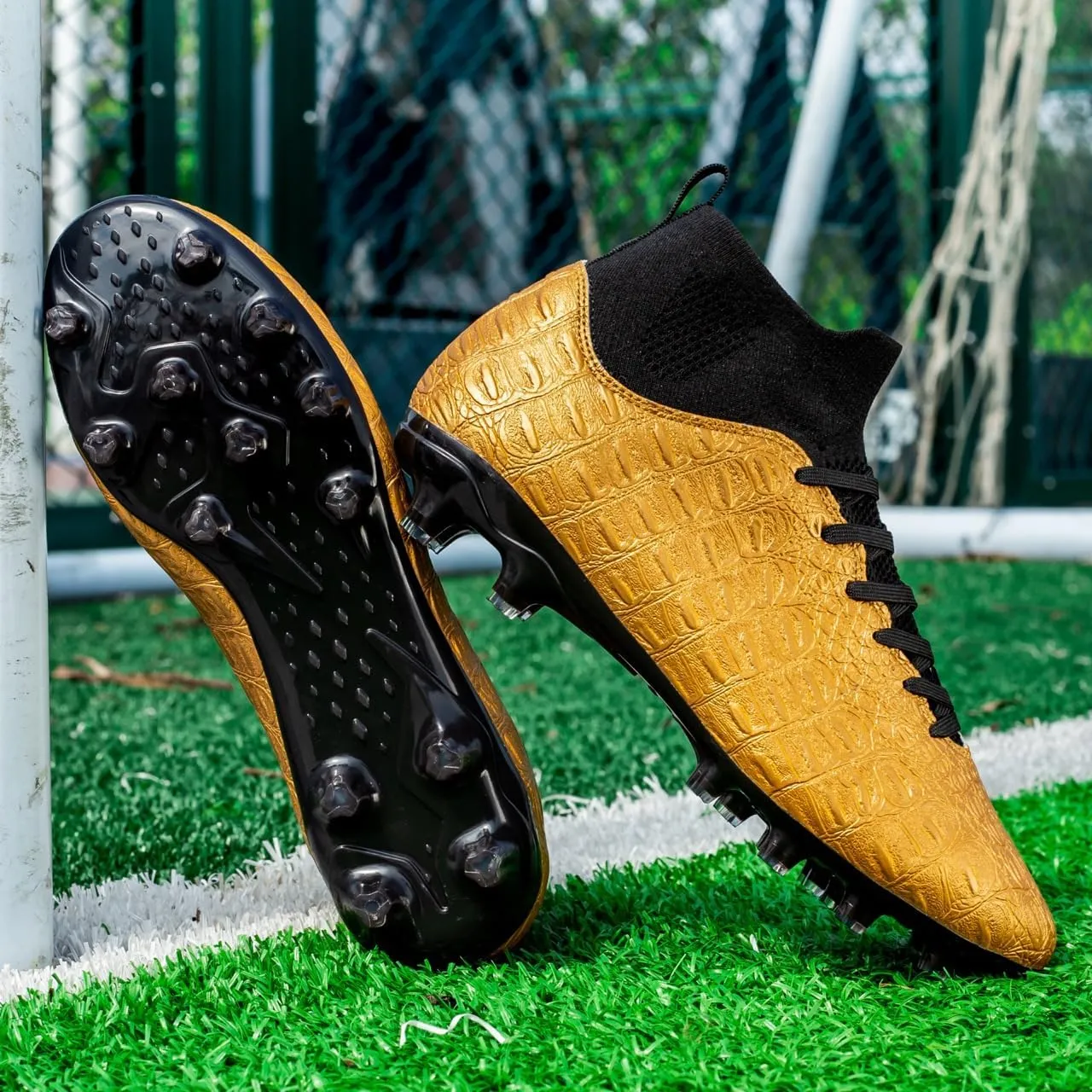 Men's High-Top Soccer Cleats for Youth & Kids  Lightweight Football Cleats for Firm Ground & Turf  Durable Training Futsal Shoes, Athletic Boys' Football Shoes for Indoor & Outdoor Play
