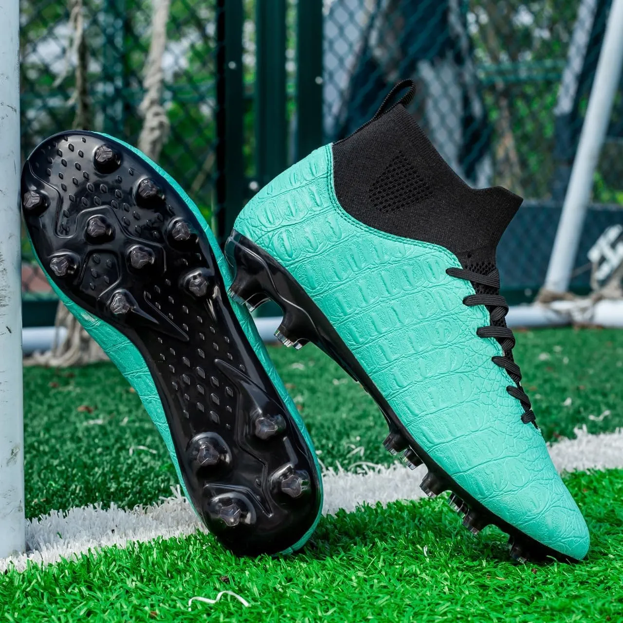 Men's High-Top Soccer Cleats for Youth & Kids  Lightweight Football Cleats for Firm Ground & Turf  Durable Training Futsal Shoes, Athletic Boys' Football Shoes for Indoor & Outdoor Play