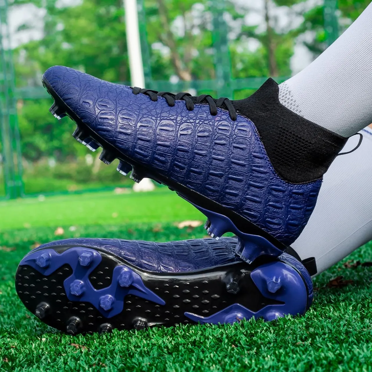 Men's High-Top Soccer Cleats for Youth & Kids  Lightweight Football Cleats for Firm Ground & Turf  Durable Training Futsal Shoes, Athletic Boys' Football Shoes for Indoor & Outdoor Play