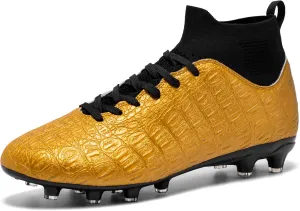 Men's High-Top Soccer Cleats for Youth & Kids  Lightweight Football Cleats for Firm Ground & Turf  Durable Training Futsal Shoes, Athletic Boys' Football Shoes for Indoor & Outdoor Play
