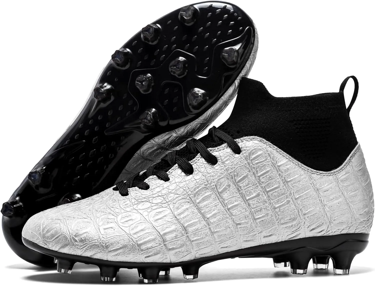 Men's High-Top Soccer Cleats for Youth & Kids  Lightweight Football Cleats for Firm Ground & Turf  Durable Training Futsal Shoes, Athletic Boys' Football Shoes for Indoor & Outdoor Play