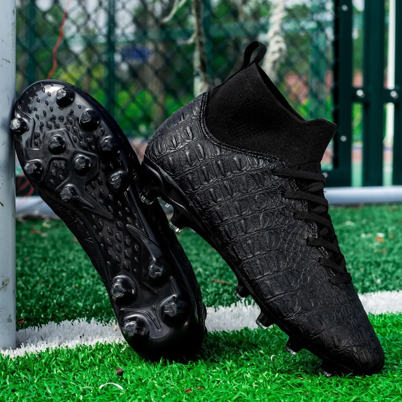 Men's High-Top Soccer Cleats for Youth & Kids  Lightweight Football Cleats for Firm Ground & Turf  Durable Training Futsal Shoes, Athletic Boys' Football Shoes for Indoor & Outdoor Play