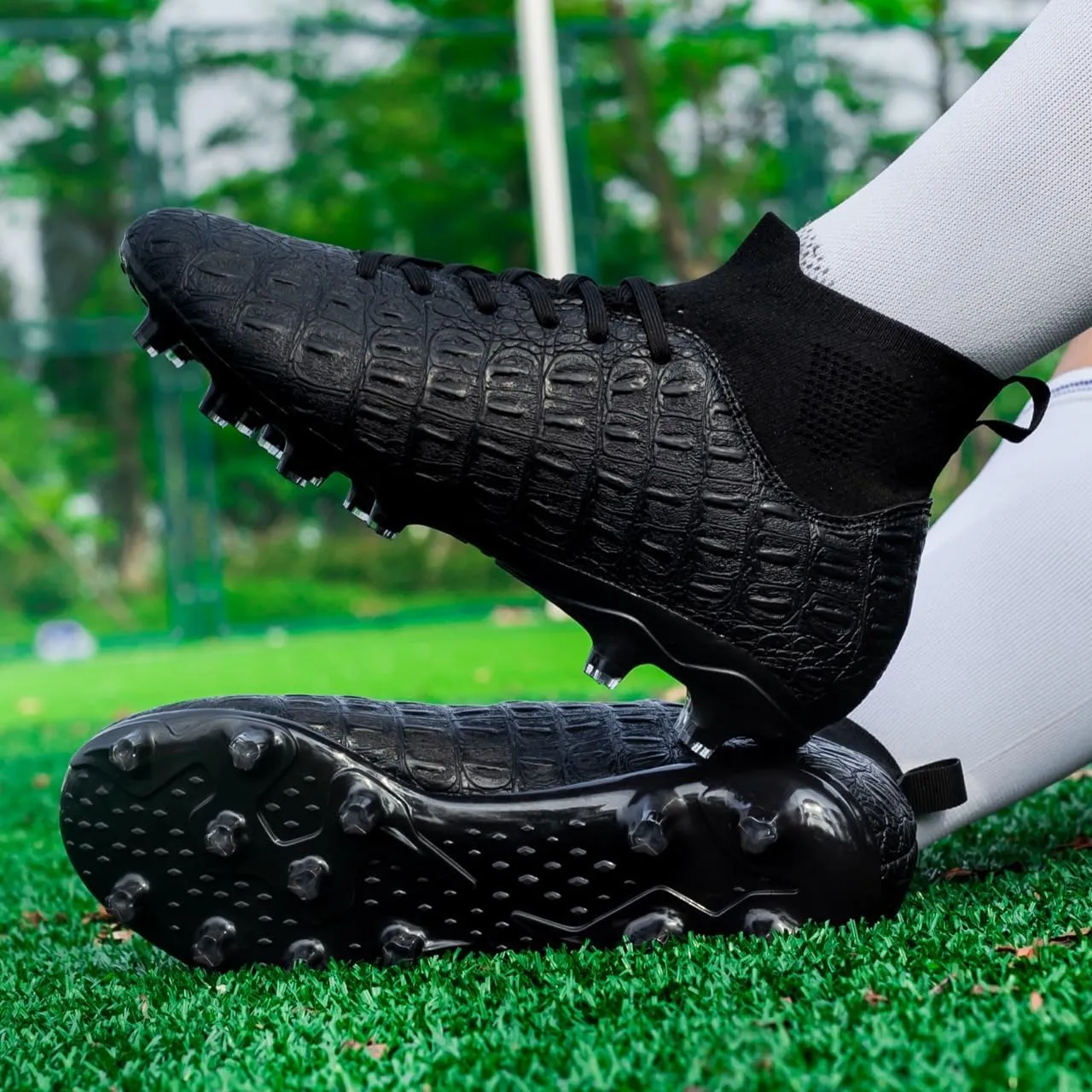 Men's High-Top Soccer Cleats for Youth & Kids  Lightweight Football Cleats for Firm Ground & Turf  Durable Training Futsal Shoes, Athletic Boys' Football Shoes for Indoor & Outdoor Play