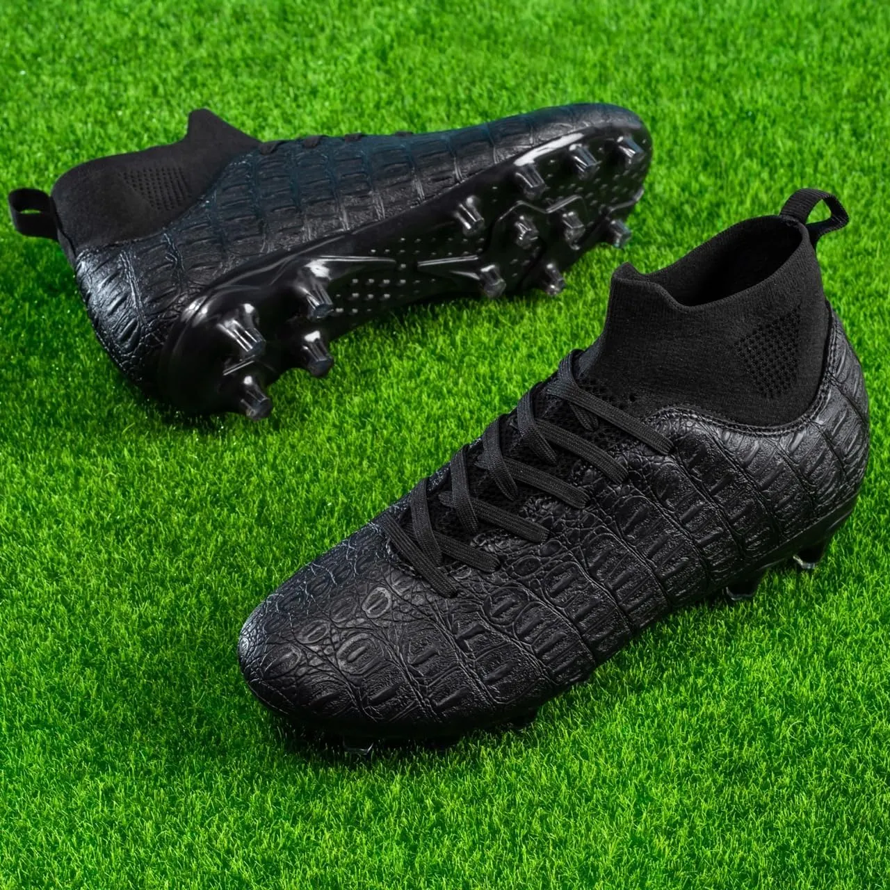 Men's High-Top Soccer Cleats for Youth & Kids  Lightweight Football Cleats for Firm Ground & Turf  Durable Training Futsal Shoes, Athletic Boys' Football Shoes for Indoor & Outdoor Play