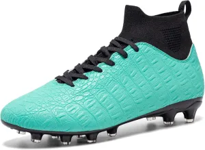 Men's High-Top Soccer Cleats for Youth & Kids  Lightweight Football Cleats for Firm Ground & Turf  Durable Training Futsal Shoes, Athletic Boys' Football Shoes for Indoor & Outdoor Play
