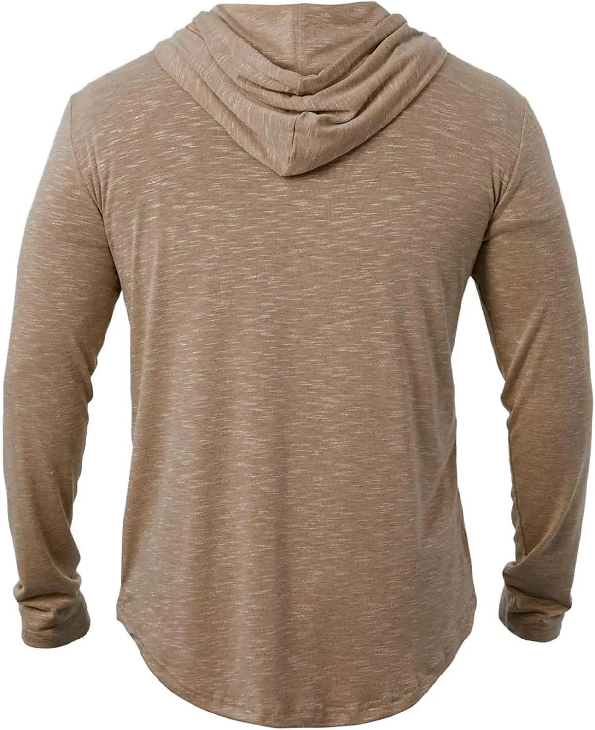Mens Hoodie Shirts Long Sleeve Solid Color Hooded Sweatshirts Tops Lightweight Plus Size Loose Fit Pullover Shirt S-2XL