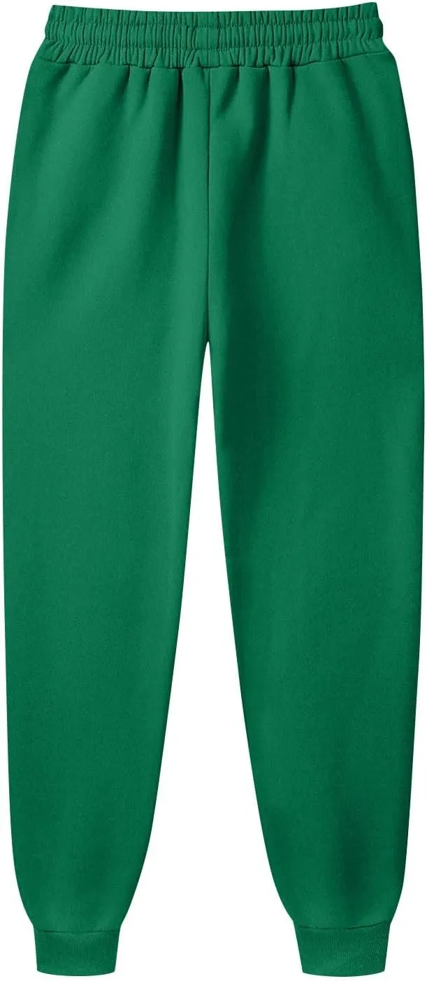 Mens Jogging Pants Baggy Casual Solid Color Sweatpants Stretch Elastic Waist Drawstring Sport Pants with Pockets