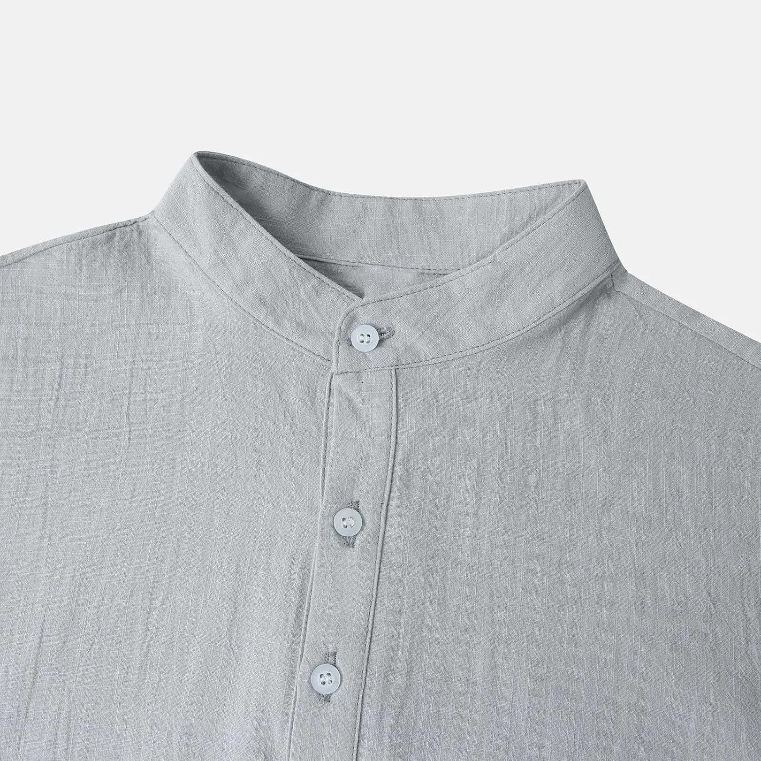 Mens Linen Shirt Slim Fit Cap Sleeve Button Henley Casual Shirts Top Solid Color Fashion Summer Vacation Tees 2025
