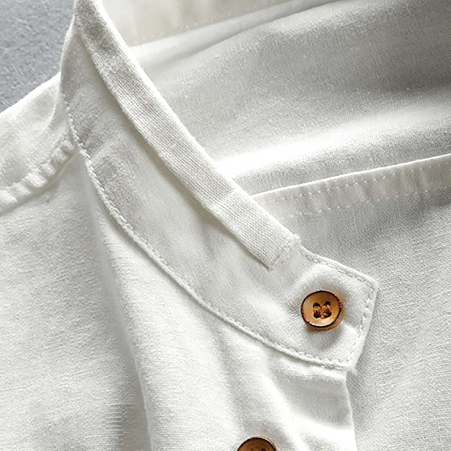 Men's Long Sleeve Button Down Shirts Casual Cotton Linen Shirts for Men Summer Beach Shirt with Pocket