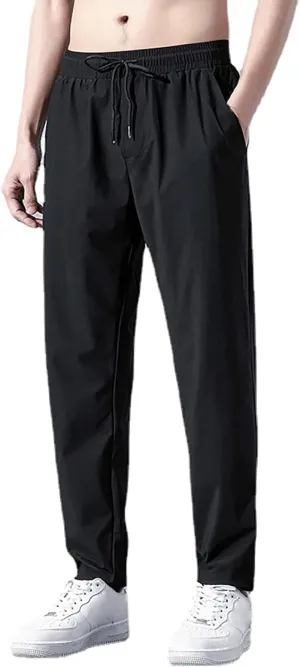Men's Loose Fit Jogger Pants with Deep Pockets Athletic Basketball Workout Trousers for Running, Training, Gym