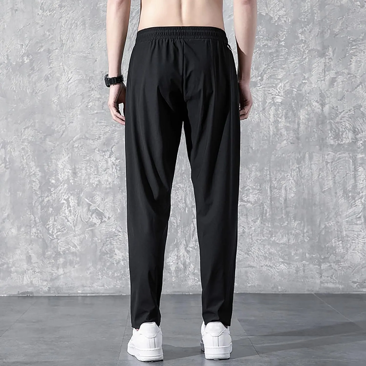 Men's Loose Fit Jogger Pants with Deep Pockets Athletic Basketball Workout Trousers for Running, Training, Gym