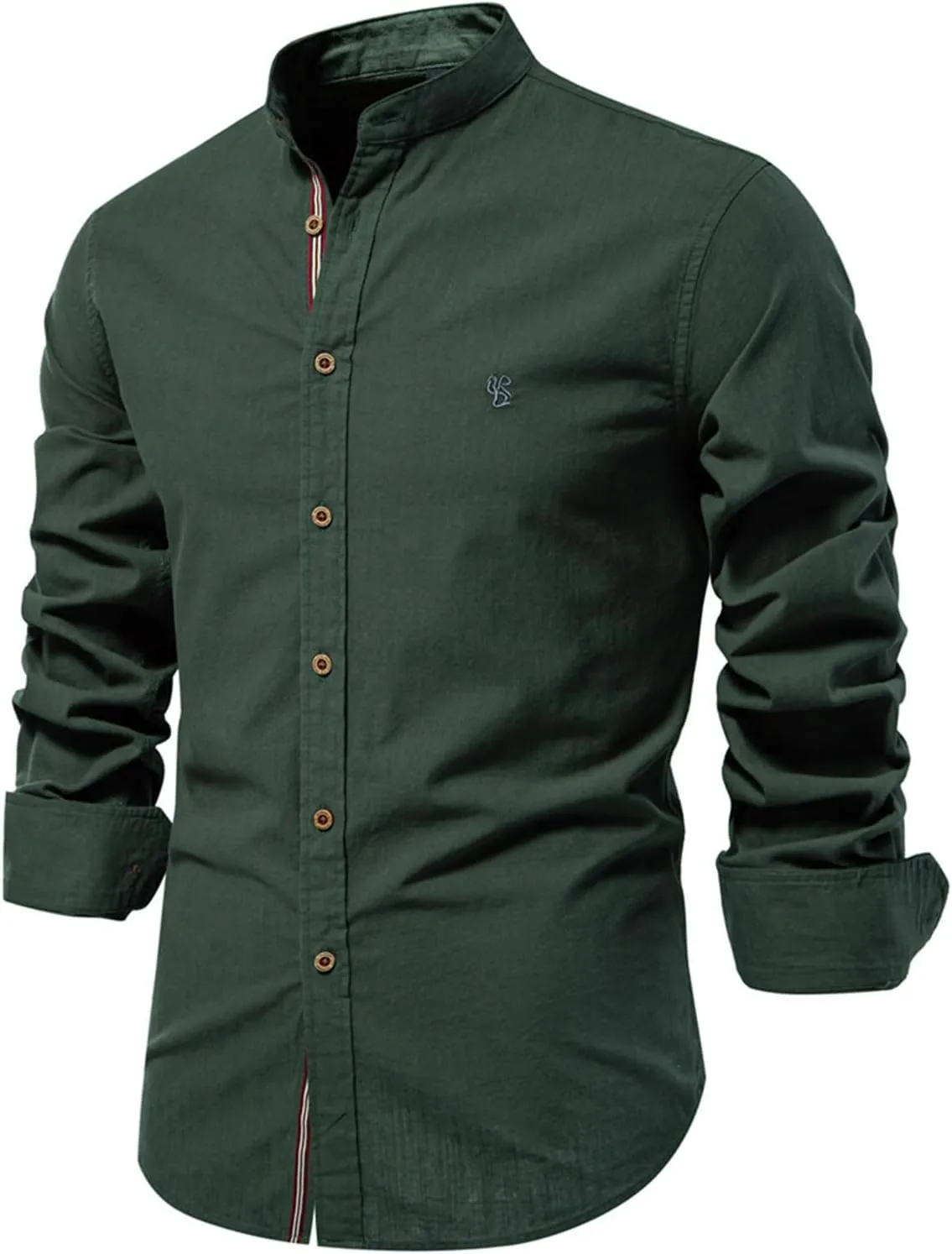 Men's Medium Blue Cotton Casual Button Down Long Sleeve Shirt