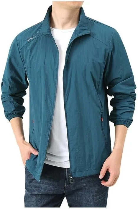 Men's Outdoor Ice Silk Yarn Sunscreen Clothing Men's Tshirts Heavyweight Cotton Crewneck Tee Tall Sizes Short