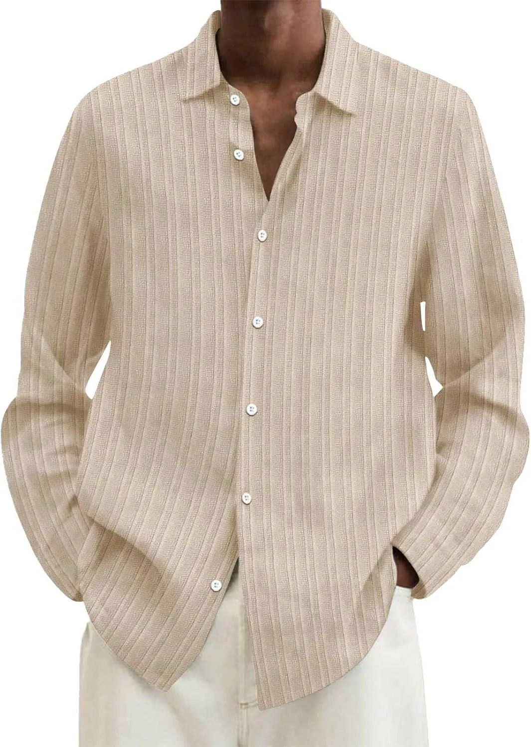Mens Oxford Shirt Stylish Striped Color Block Long Sleeve Shirts Work Casual Button Down Dress Camisa Summer Beach Top
