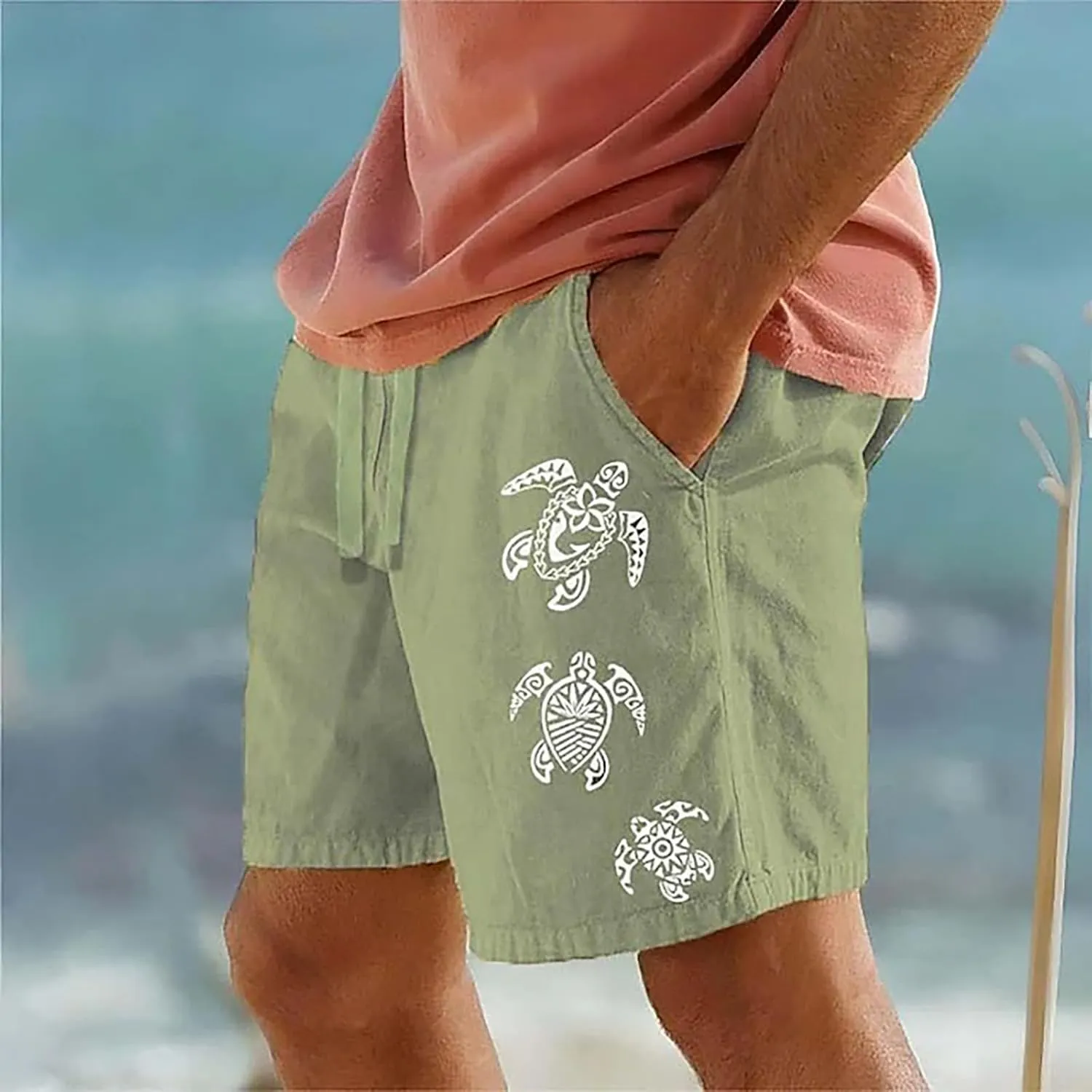 Mens Shorts Casual Work Shorts Fashion Slim Five Minute Pants Beach Shorts Men's Cotton Blend Shorts Men Shorts Le