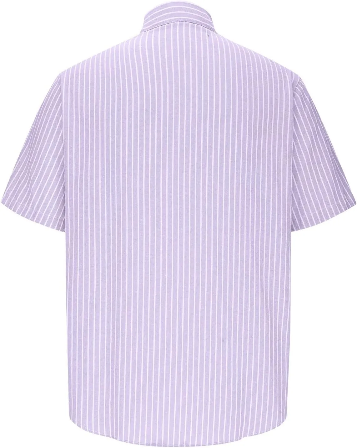 Mens Summer Short Sleeve Beach Shirt Button Down Cardigan Light Weight Casual Vacation Tops Striped Hawaiian Shirt