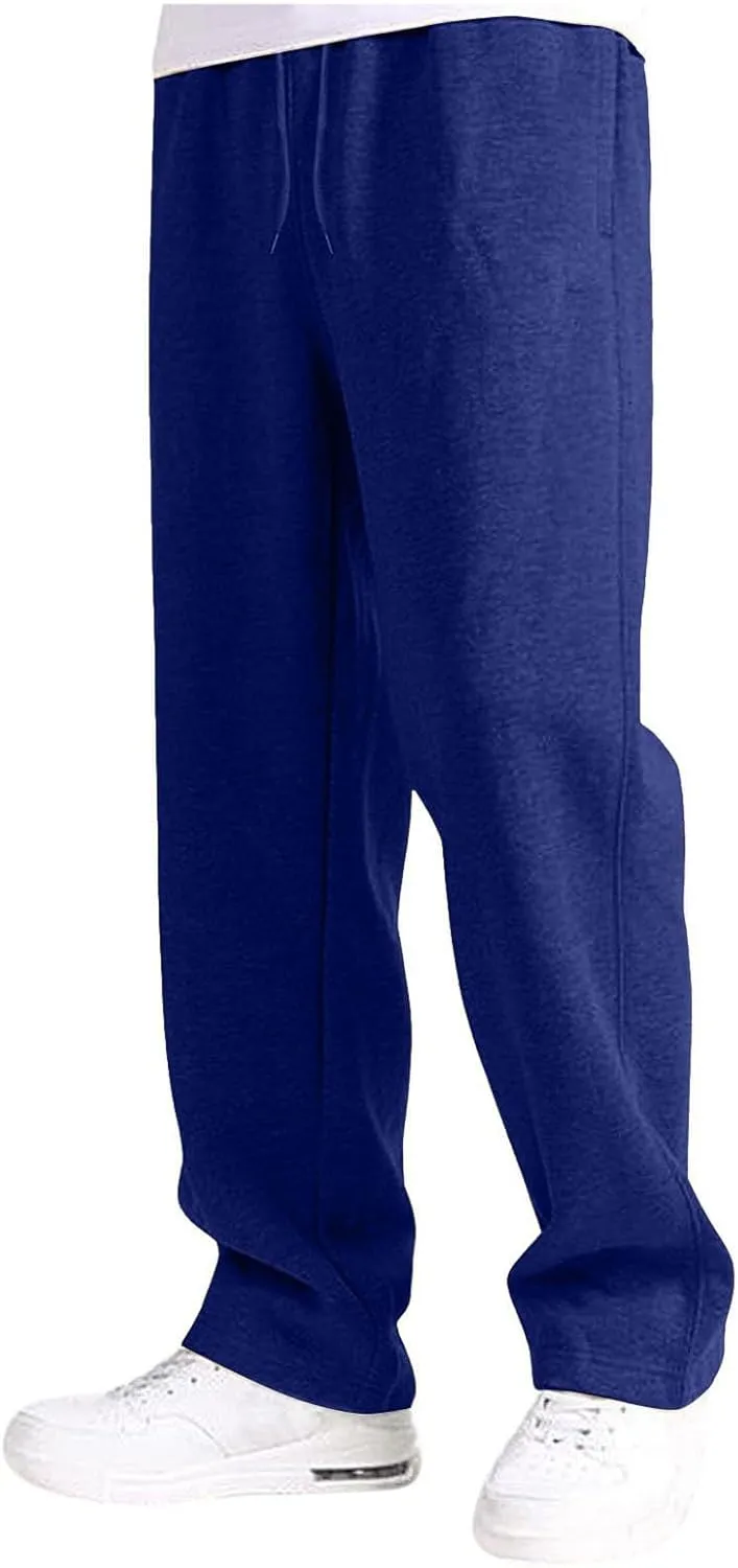 Men's Sweatpants Gym Running Workout Joggers Pants Fitness Track Athletic Solid Trousers Drawstring with Pockets