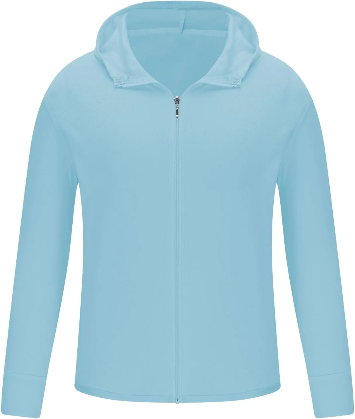 Men's UPF 50  Light Jacket Full Zip Sun Protection Hoodie Long Sleeve Sun Shirts UV Fishing Athletic Performance Shirt