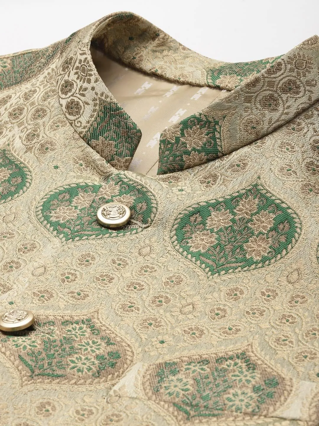 Men's Woven Jaquard Silk Nehru Jacket